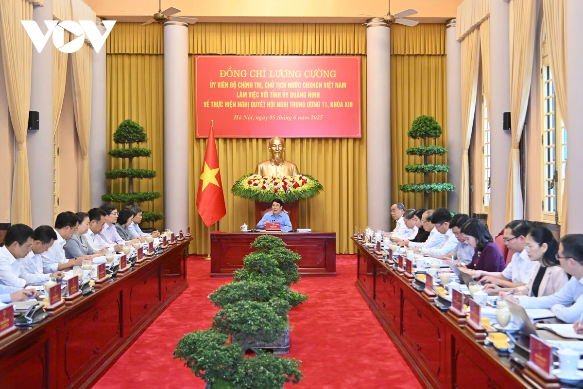 Chủ tịch nước Lương Cường làm việc với Tỉnh ủy Quảng Ninh